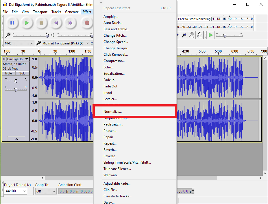 How to Bass Boost in Audacity