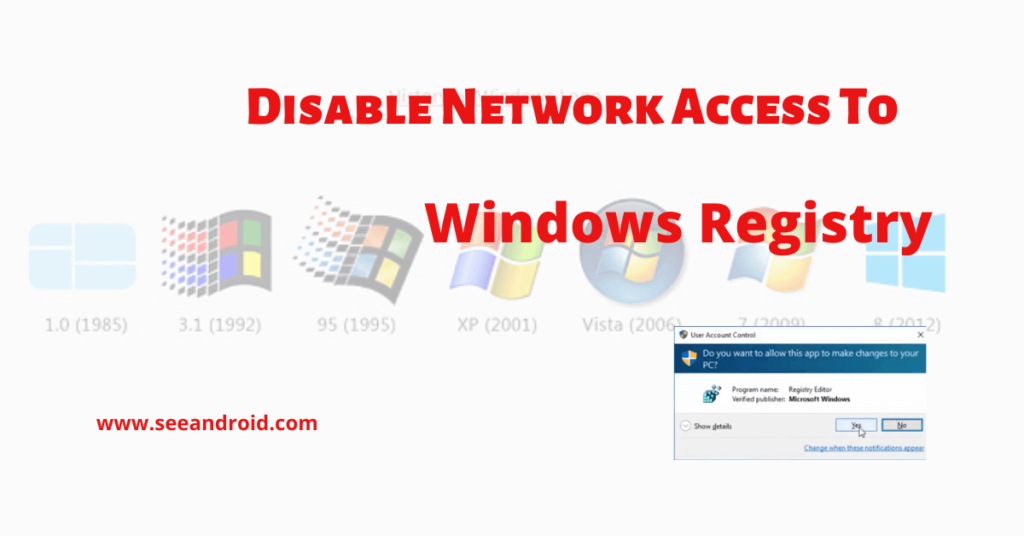 disable network access to windows registry