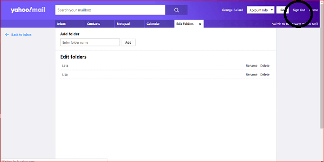 how to delete folders in yahoo mail